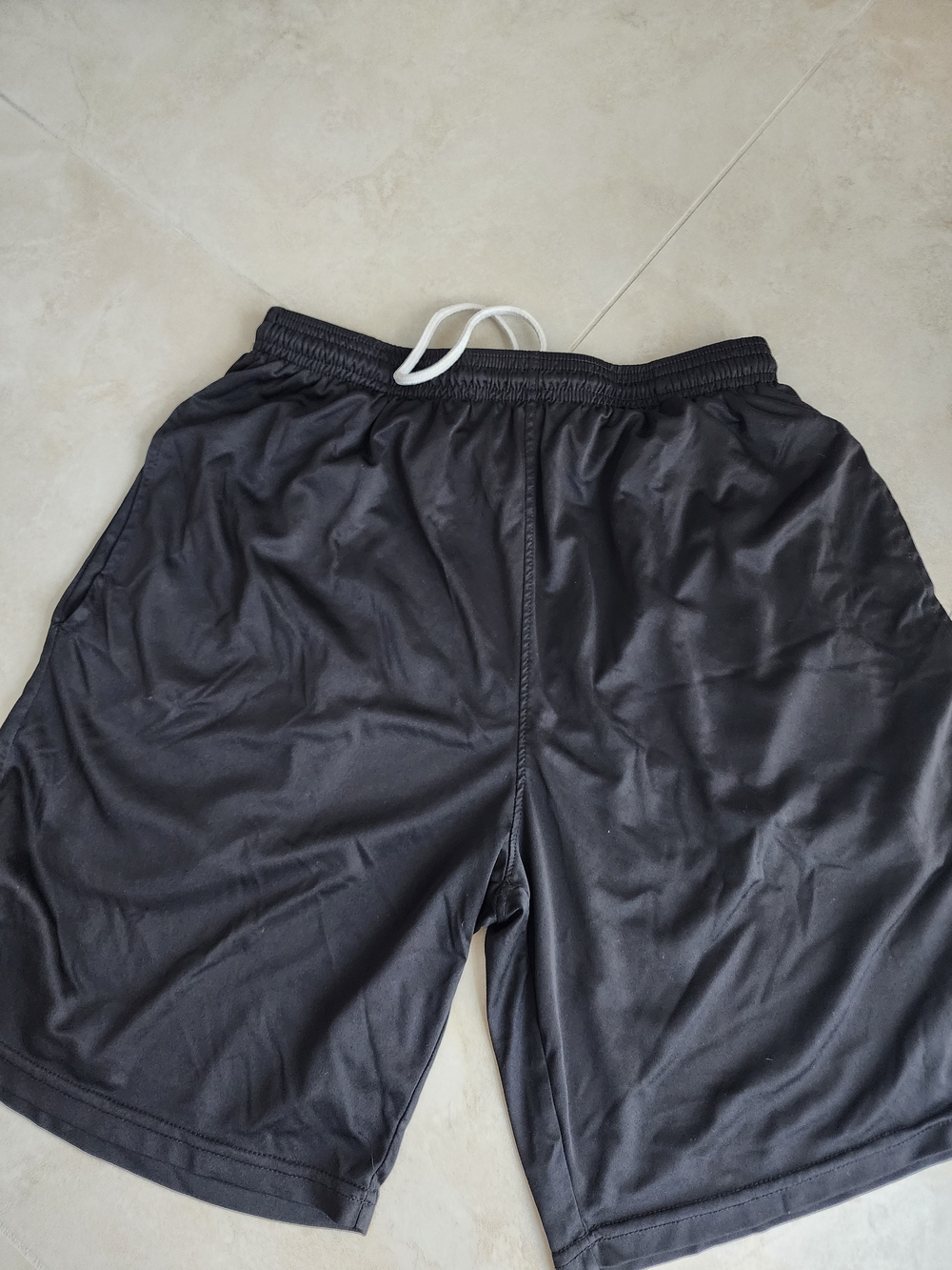 Men's Black Athletic Performance Shorts with Drawstring